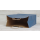 Tragetasche 22 x 28 x 10 cm, Blau, Kraftpapier, gerippt, m. Kordelhenkel