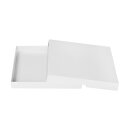 Folding box 20.5 x 20.5 x 2.5 cm, white, lid, chromo...