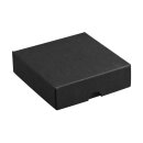 Folding box 8.5 x 8.5 x 2.5 cm, black, with lid, recycled cardboard - 10 boxes/set
