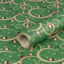 Wrapping Paper Penguins, Green, Kraft Paper, Smooth, Roll...
