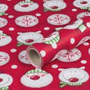 Wrapping Paper Snowman and Polar Bear, Red - 1 Roll 0,7 x...