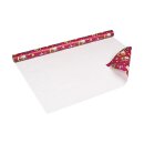 Wrapping paper Santas, red - 1 roll 0.7 x 10 m