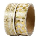 Paper tape garlands and dots, gold, Washi tape 2 rolls...
