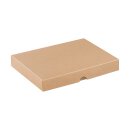 Folding box 13.6 x 19.6 x 2.5 cm, brown, jade kraft cardboard, with lid - set of 10