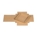 Folding box 15.5 x 15.5 x 5 cm, brown, lid, kraft cardboard - set of 10