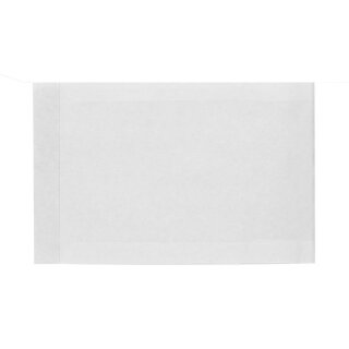 Flat bag 130 x 180 mm, white, kraft paper 80 g/m², smooth, with flap - 100 pack