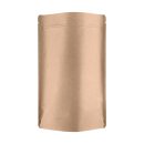 Doypack 160 x 240 x 90mm climate-neutral, stand-up pouch brown with aroma valve, kraft paper
