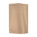 Doypack 240 x 330 x 140  mm climate-neutral, stand-up pouch brown with aroma valve, kraft paper