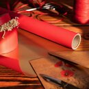 Geschenkpapier Rot &amp; Gold, 0,70 x 10 m, beidseitig bedruckt