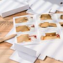 Faltschachtel 11,5 x 15,5 x 5 cm, Wei&szlig;, Deckel, Karton - 10er Set