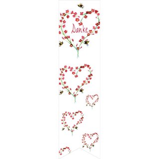 Sticker, "Flower Heart" 35 x 135 mm, Sticker - 200 pieces in dispenser