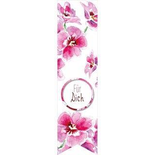 Sticker "Orchidee", 35 x 135 mm,  Aufkleber - 200 Stück im Spender