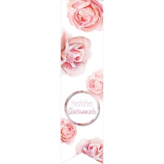 Sticker "Rose", 35 x 135 mm,  Aufkleber - 200 Stück im Spender