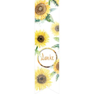 Sticker "Sonnenblume", 35 x 135 mm,  Aufkleber - 200 Stück im Spender