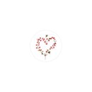 Sticker "Flower heart", 35 mm round, white...