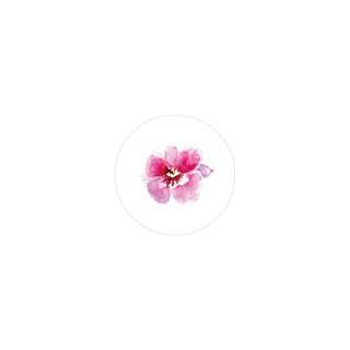 Sticker "Orchid", 35 mm round, white Sticker - 500 pieces in dispenser