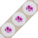 Sticker "Orchid", 35 mm round, white Sticker -...