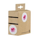 Sticker "Orchid", 35 mm round, white Sticker - 500 pieces in dispenser