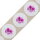 Sticker "Orchid", 35 mm round, white Sticker - 500 pieces in dispenser