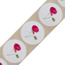 Sticker "Poppy", 35 mm round, white Sticker -...