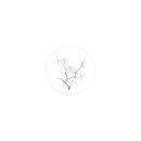 Sticker "White Orchid", 35 mm round, white...