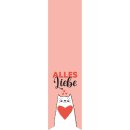 Sticker "Katze mit Herz", 35 x 135 mm,  Aufkleber - 200 Stück im Spender