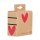 Sticker "Heart", 35 mm, red, paper stickers - 500 pieces in dispenser