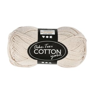 Cotton yarn, beige, 50 g, 170 m 100% cotton