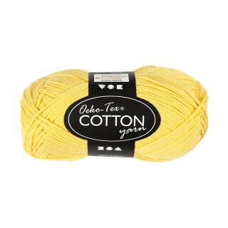 Cotton yarn,yellow,  50 g, 170 m 100% cotton