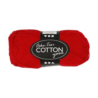 Cotton yarn, dark red, 50 g, 170 m 100% cotton