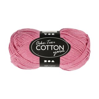 Cotton yarn, dark rose, 50 g, 170 m 100% cotton