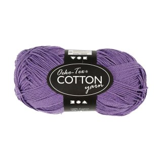 Cotton yarn,  lilac, 50 g, 170 m 100% cotton