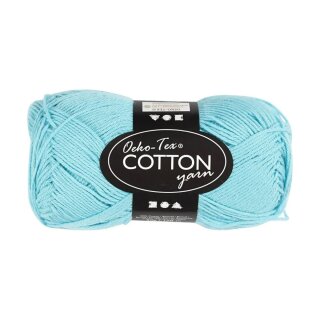 Baumwollgarn Türkis, 50 g, 170 m 100% Baumwolle - Stricken, Häkeln, Makramee
