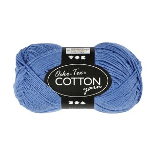 Cotton yarn, blue, 50 g, 170 m 100% cotton