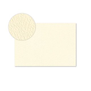 Folding card A6, 300 g/m² cardboard with hammered effect, unprinted, ivory