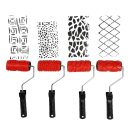 Musterwalzen, Struktur-Farbroller, verschiedene Muster - 4er Set