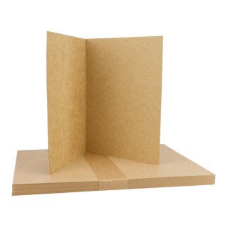 25 x Folding card A5, 225 g/m² Kraft cardboard,...