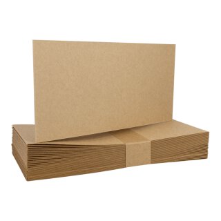 25 Folding cards DL landscape, kraft cardboard 225 g/m², unprinted