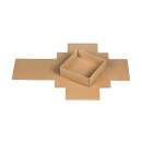 Folding box 10.4 x 10.4 x 5.0 cm, brown, lid, jade kraft cardboard - set of 10