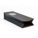 Block bottom bag 55 x 175 x 30 mm, black, kraft paper...