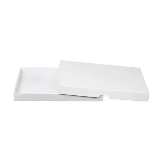 Folding box 15,5 x 23,5 x 2,5 cm, white, with lid,...