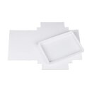 Folding box 15,5 x 23,5 x 2,5 cm, white, with lid, premium cardboard - 10 boxes/set