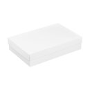 Folding box 15,5 x 23,5 x 5 cm, white, with lid, premium cardboard - 10 boxes/set
