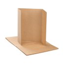 Folding card A5, 6-sided, altar fold, kraft cardboard 244...