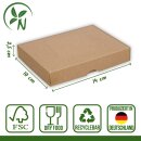 Folding box 10 x 14 x 2.5 cm, lid, brown, black, white, kraft cardboard - set of 10