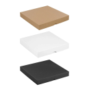 Folding box 22 x 22 x 3 cm, white, with lid, cardboard -...