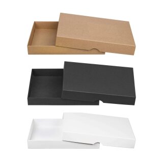 Folding box 13 x 18 cm, white, chromo cardboard, with lid - 10 boxes/set