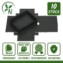 Faltschachtel 11,5 x 15,5 x 2,5 cm, Braun, Schwarz, Wei&szlig;, mit Deckel - 10er Set
