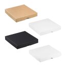 Faltschachtel 15,5 x 15,5 x 2,5 cm, Braun, Schwarz, Wei&szlig;, mit Deckel, Karton - 10er Set