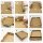 Faltschachtel 15,5 x 15,5 x 2,5 cm, Braun, Schwarz, Weiß, mit Deckel, Karton - 10er Set